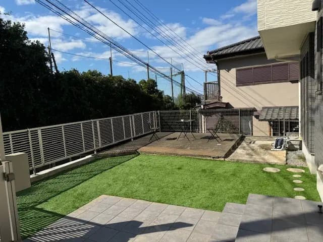 松戸市 S様邸：とても綺麗に人工芝を敷いて頂きました